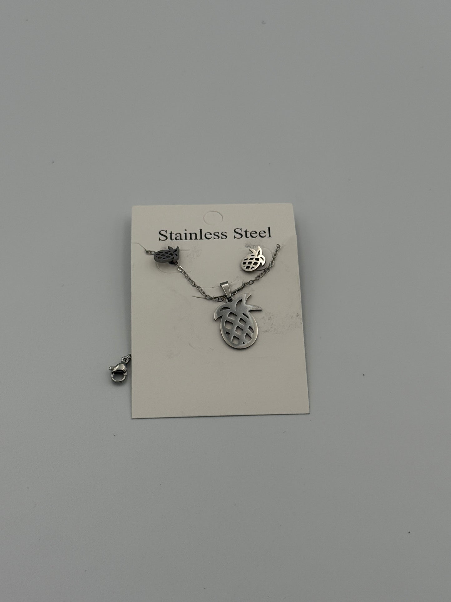 Set de Cadenas y Aretes en Acero Inoxidable –Modelos Variados Docena (12 Sets)