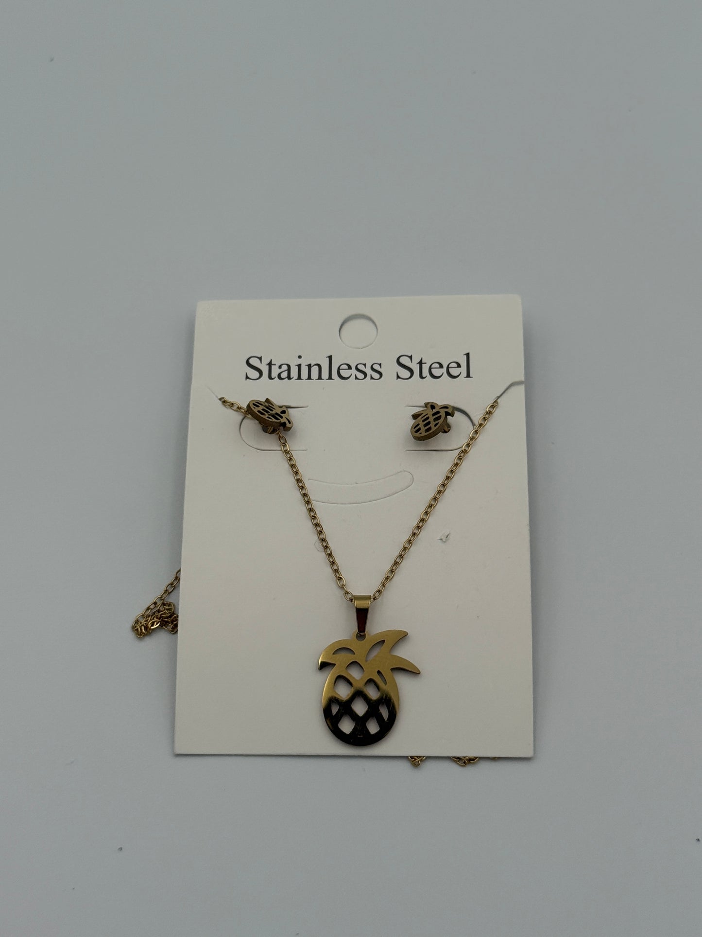 Set de Cadenas y Aretes en Acero Inoxidable –Modelos Variados Docena (12 Sets)